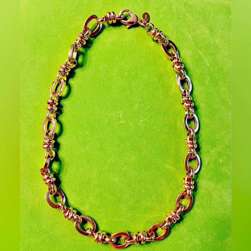 Francesca Visconti Gold Tone Links Classic Chain Necklace 8” Never Worn